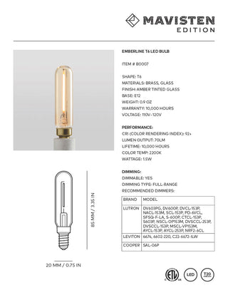【Emberline T6 LED 燈泡】迷你蠟燭 8.5cm